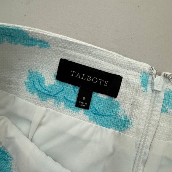 Talbots Venice Italy Scene Novelty Print Textured Lined Mini Skirt Womens size 8 - Picture 2 of 7